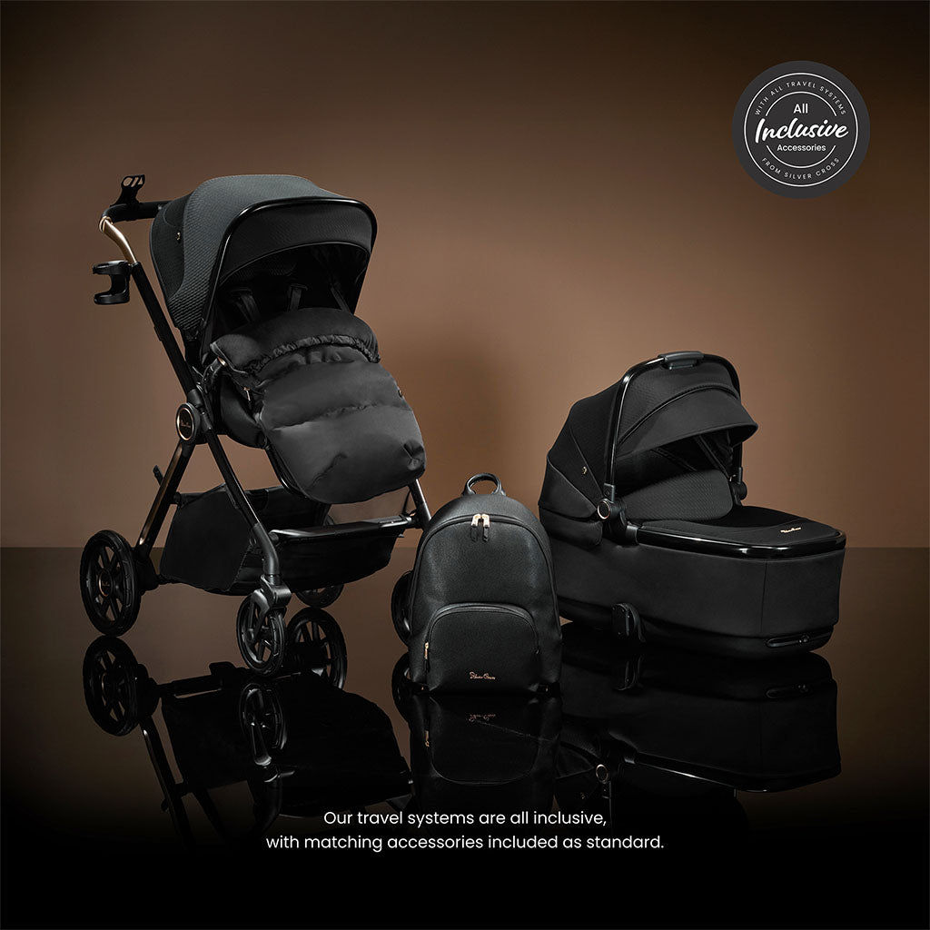 Silver Cross Reef 2 Special Edition Ultimate 360 Iconic Black Car Seat Family Bundle - Espresso