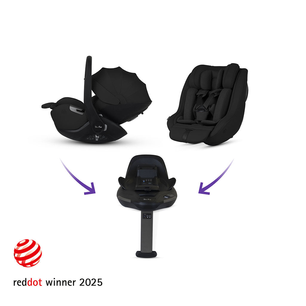 Silver Cross Reef 2 Special Edition Ultimate 360 Iconic Black Car Seat Family Bundle - Ganache