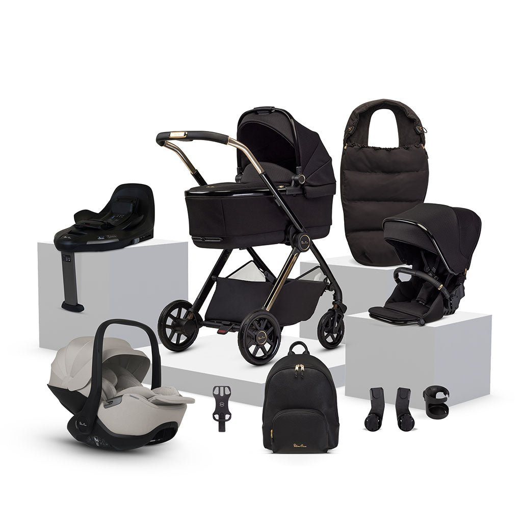 Silver Cross Reef 2 Special Edition Ultimate 360 Natural Taupe Car Seat Bundle - Espresso