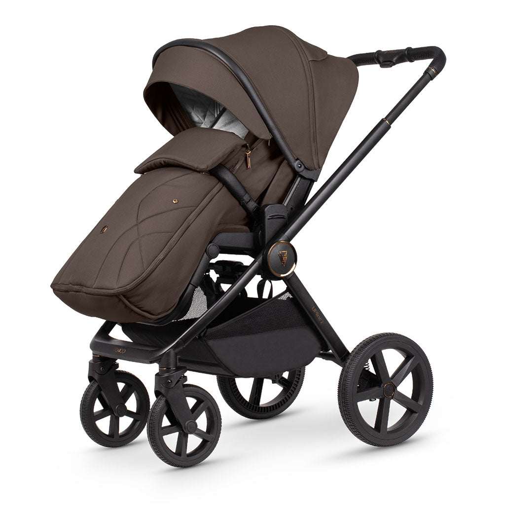 Venicci Upline 2 - 3 in 1 Pushchair with Tiago Car Seat and Base - Brownie