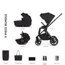 Venicci Claro 3 in 1 Pushchair with Tiago Black Car Seat - Noir