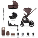 Venicci Upline 2 - 3 in 1 SE Pushchair with Tiago Car Seat and Base - Burgundy
