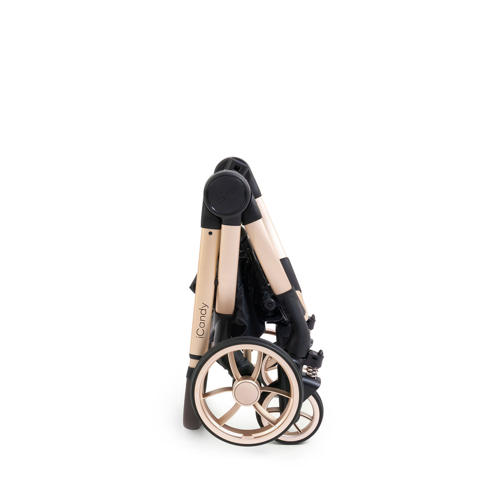 iCandy Peach 7 Pushchair and Carrycot Complete Car Seat Bundle - Biscotti