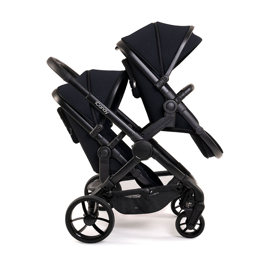 iCandy Peach 7 Pushchair and Carrycot Twin Bundle - Black Edition