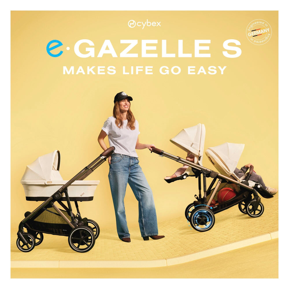 Discover the gravity defying stroller: the Cybex e‑Gazelle S