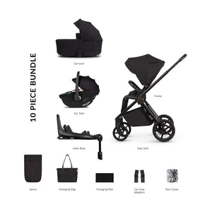 Venicci Claro 2 Luxury Bundle with Tiago Beige Car Seat and Base - Noir