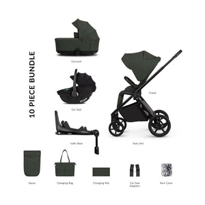 Venicci Claro 2 Luxury Bundle with Tiago Black Car Seat and Base - Noir