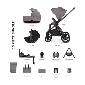 Venicci Claro 2 Ultimate Bundle with Tiago Black Car Seat and Base - Fog 