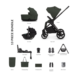 Venicci Claro 2 Ultimate Bundle with Tiago Black Car Seat and Base - Forest