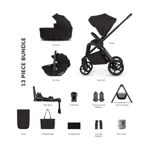 Venicci Claro 2 Ultimate Bundle with Tiago Black Car Seat and Base - Noir