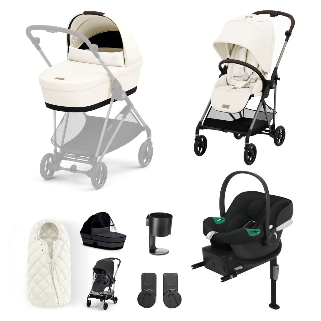 Cybex Melio Pushchair with Aton B2 Car Seat 10 Piece Bundle - Chelsea Baby