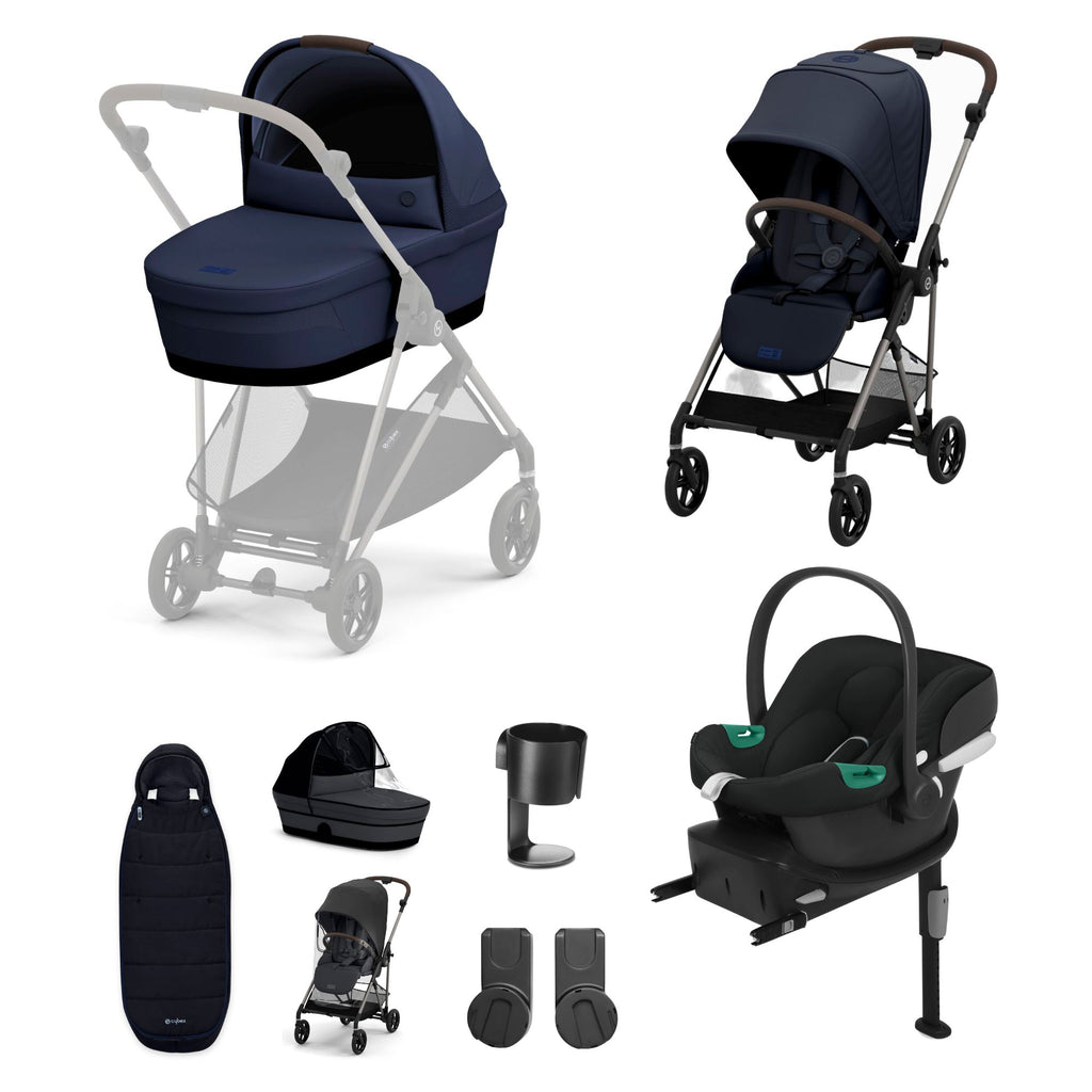 Cybex Melio Pushchair with Aton B2 Car Seat 10 Piece Bundle - Chelsea Baby