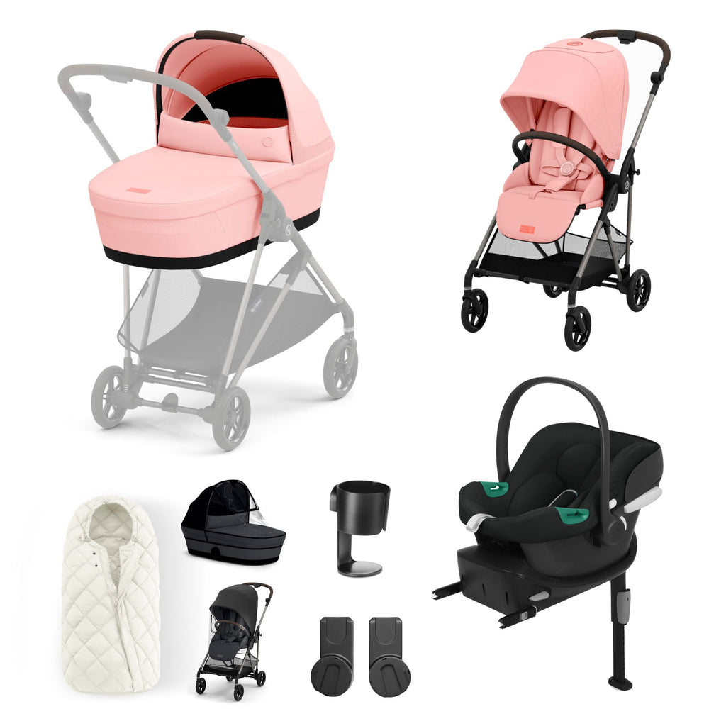 Cybex Melio Pushchair with Aton B2 Car Seat 10 Piece Bundle - Chelsea Baby