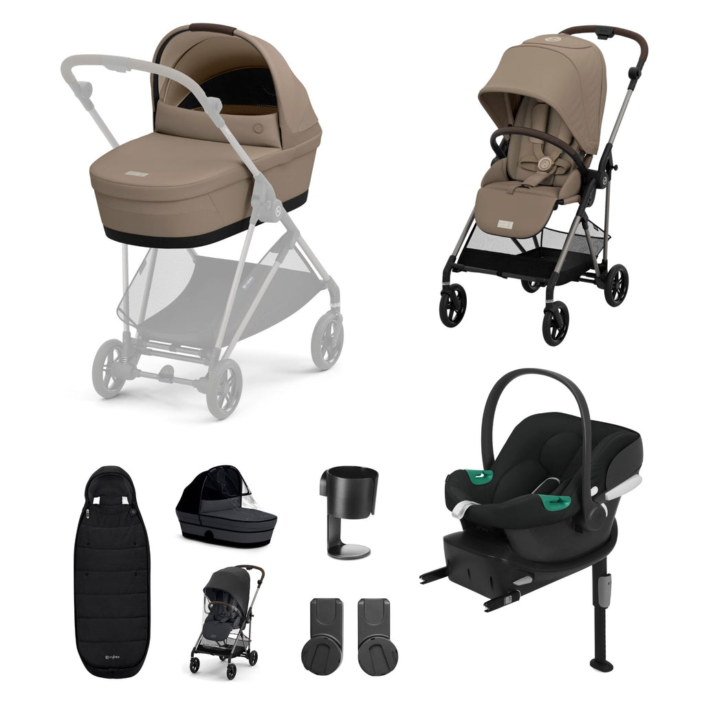 Cybex Melio Pushchair with Aton B2 Car Seat 10 Piece Bundle - Chelsea Baby