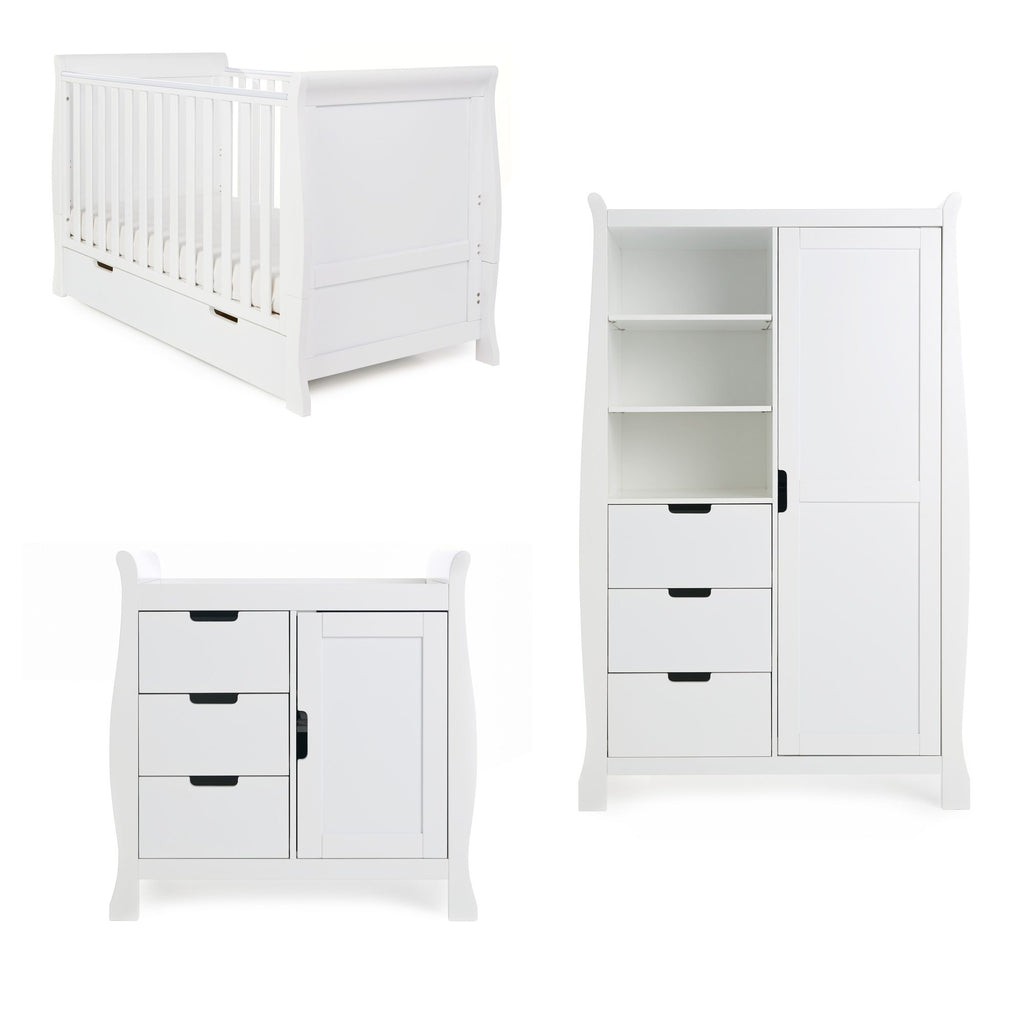 Obaby Stamford Classic Sleigh 3 Piece Room Set - Chelsea Baby