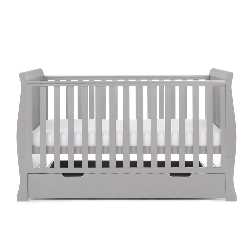 Obaby Stamford Classic Sleigh Cot Bed and Breathable Mattress - Chelsea Baby