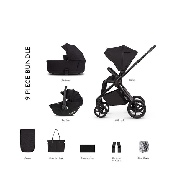 Venicci Claro 2 Comfort Bundle with Tiago Black - Noir 