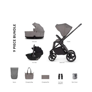 Venicci Claro 2 Comfort Bundle with Tiago Black - Fog