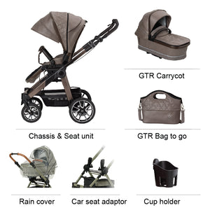 Mercedes-Benz All-Terrain GTR Pushchair and Carrycot Bundle - Truffle Ex Display
