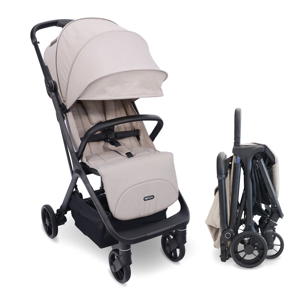 My Babiie MBX7 Plus Auto-Fold Stroller - Camel