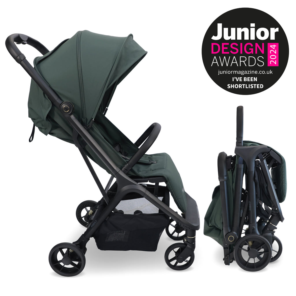 My Babiie MBX7 Plus Auto-Fold Stroller - Forest Green