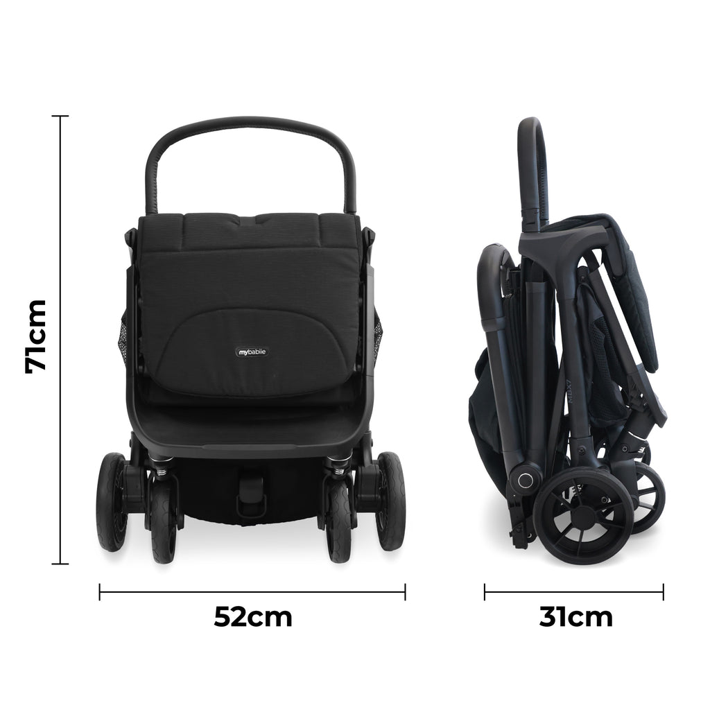 My Babiie MBX7 Plus Auto-Fold Stroller - Black