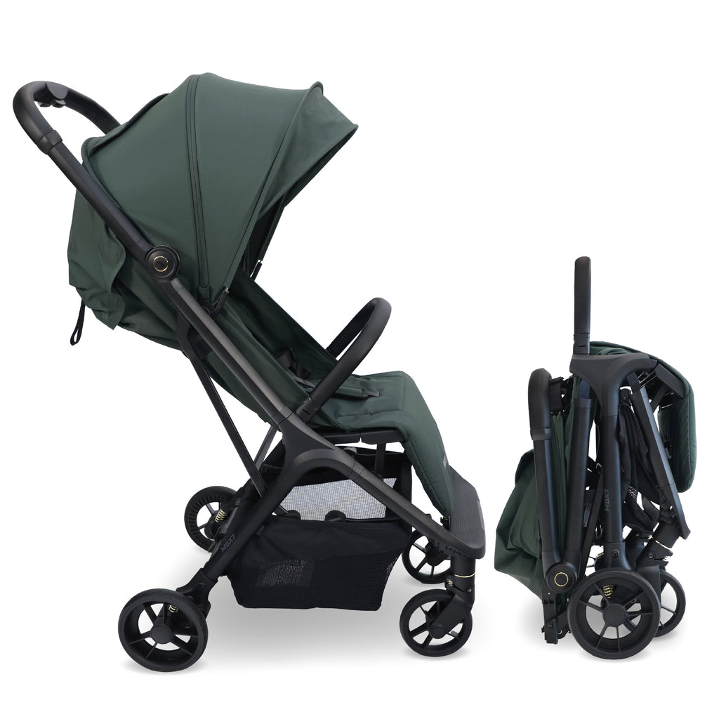 My Babiie MBX7 Plus Auto-Fold Stroller - Forest Green
