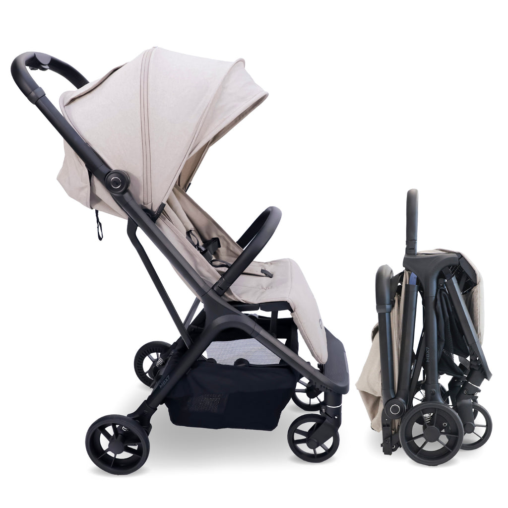 My Babiie MBX7 Plus Auto-Fold Stroller - Camel
