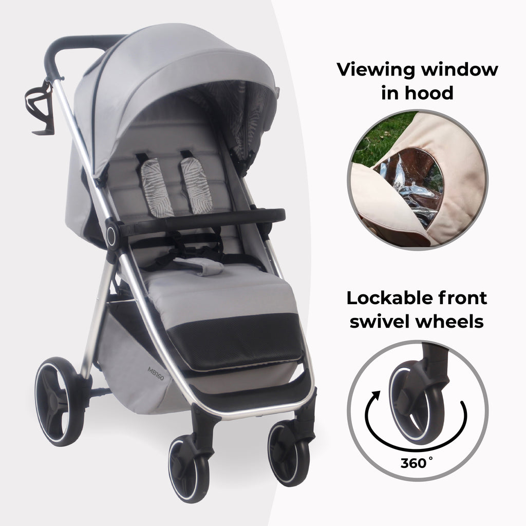 My Babiie MB160 Plus Pushchair - Grey Tropical