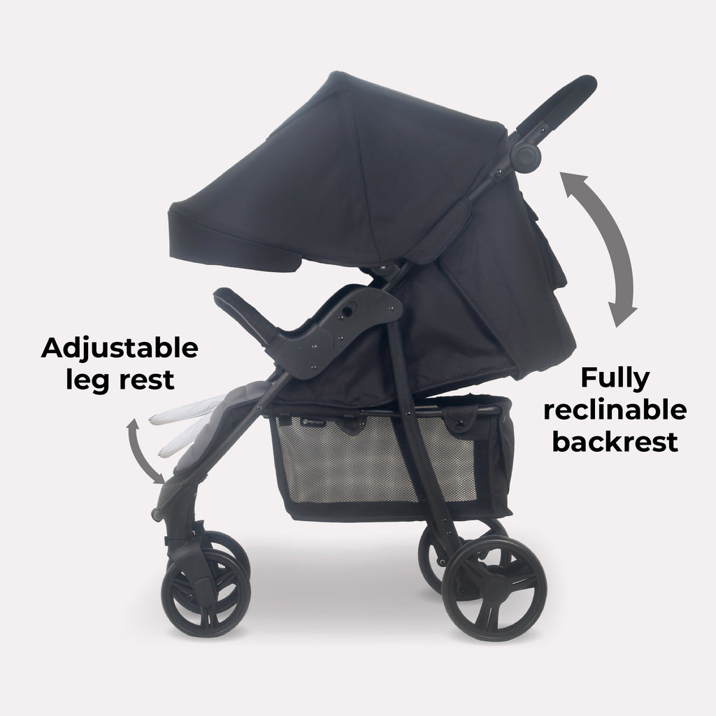 My Babiie MB30 Plus Pushchair - Black and Grey