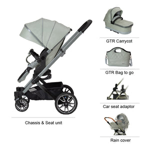 Mercedes-Benz Avantgarde GTX Pushchair and Carrycot Bundle - Sage Grey Ex Display