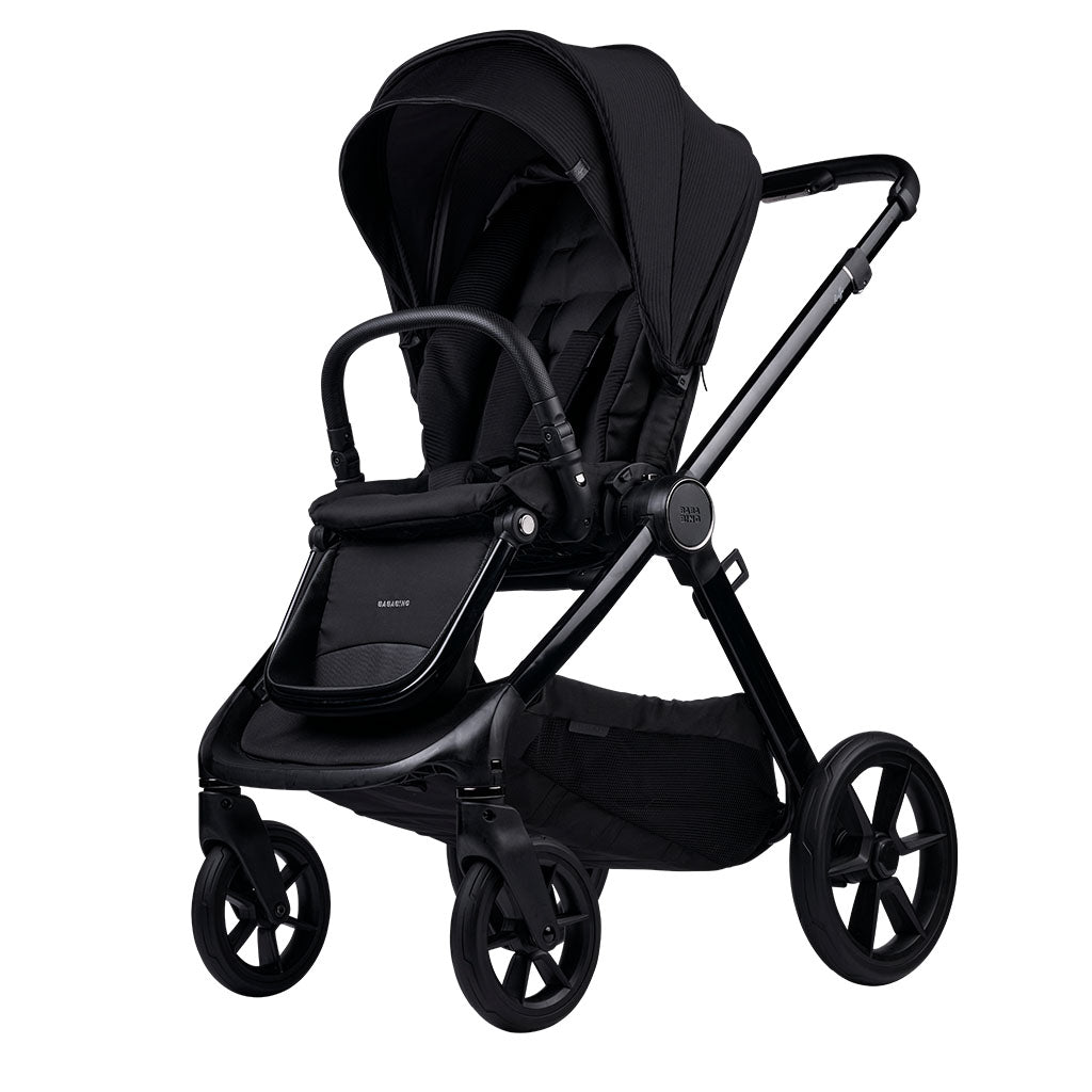 Bababing 18pc Raffi MKII Travel, Home & Feeding Bundle with spin car seat & Isofix base - Gloss Black