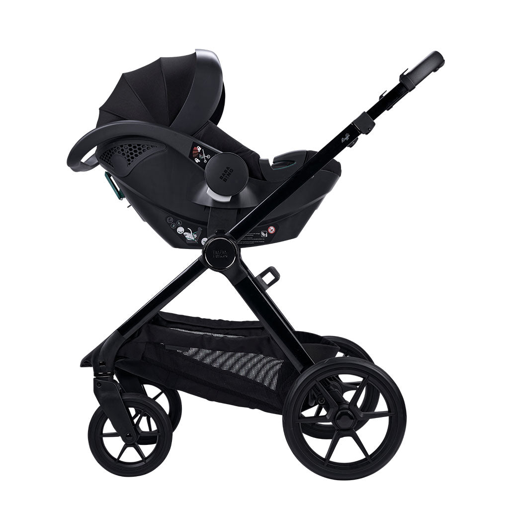 Bababing 18pc Raffi MKII Travel, Home & Feeding Bundle with spin car seat & Isofix base - Gloss Black