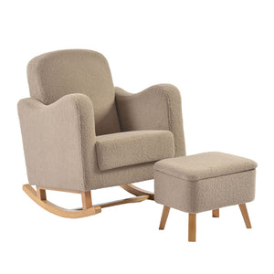 Bebe & Beyond Soother Nursing Chair & Footstool - Biscuit Ted