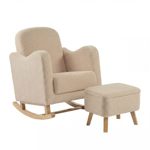 Bebe & Beyond Soother Nursing Chair & Footstool - Oat Ted