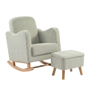 Bebe & Beyond Soother Nursing Chair & Footstool - Sage Boucle