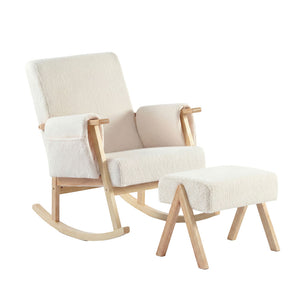 Bebe & Beyond Storyteller Nursing Chair & Footstool - Off White Ted