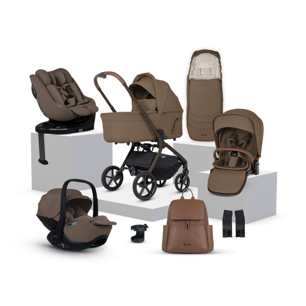 Silver Cross Breez Ultimate 360 Family Timeless Cocoa Car Seat Bundle - Maple