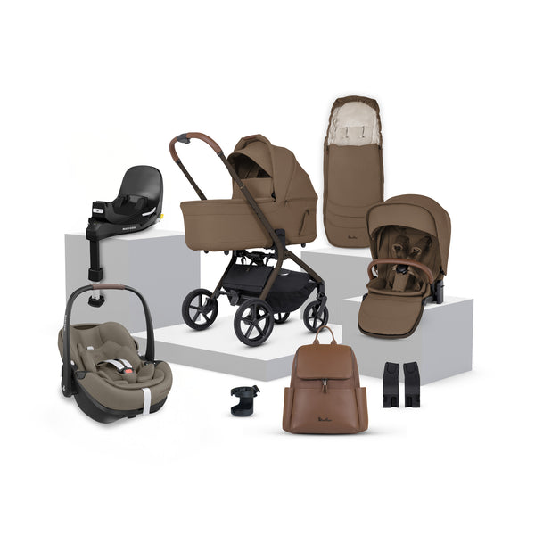 Silver Cross Breez Ultimate 360 Pebble Pro 2 Truffle Car Seat Bundle - Maple
