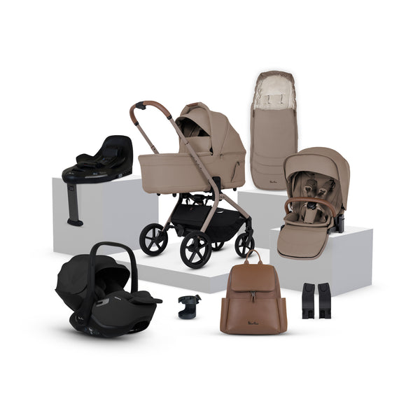 Silver Cross Breez Ultimate 360 Iconic Black Car Seat Bundle - Champagne