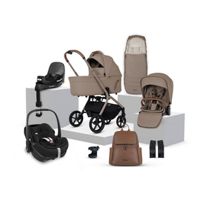 Silver Cross Breez Ultimate 360 Pebble Pro 2 Black Car Seat Bundle - Champagne