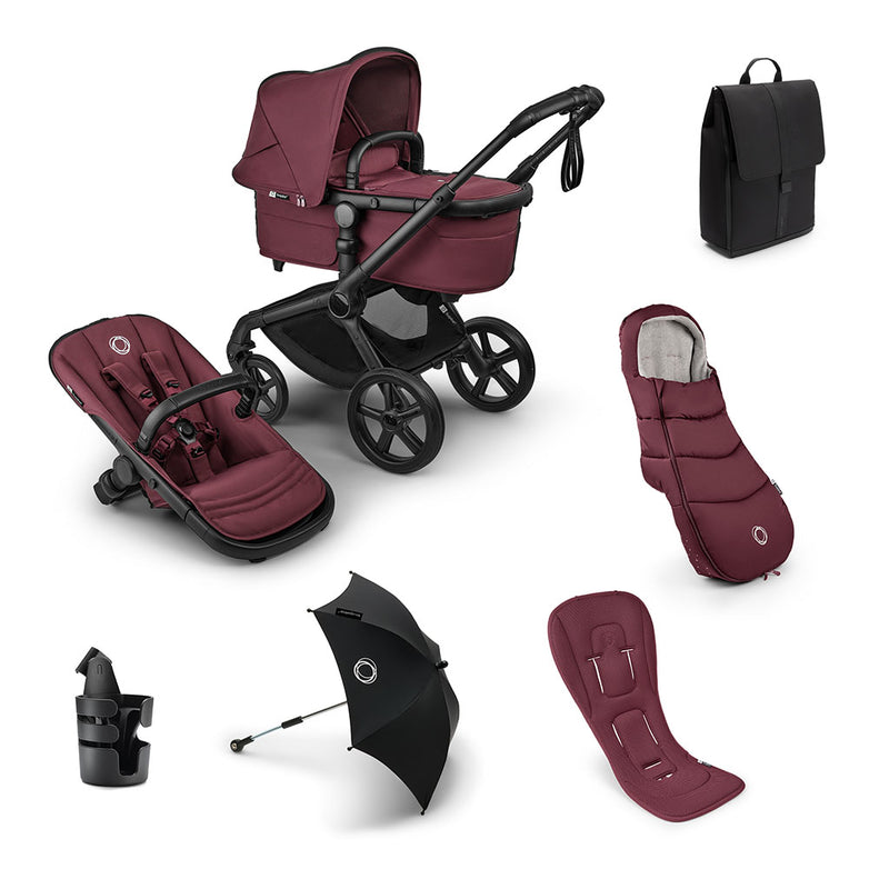 Bugaboo Fox 5 Renew Complete Pushchair Bundle - Dark Cherry