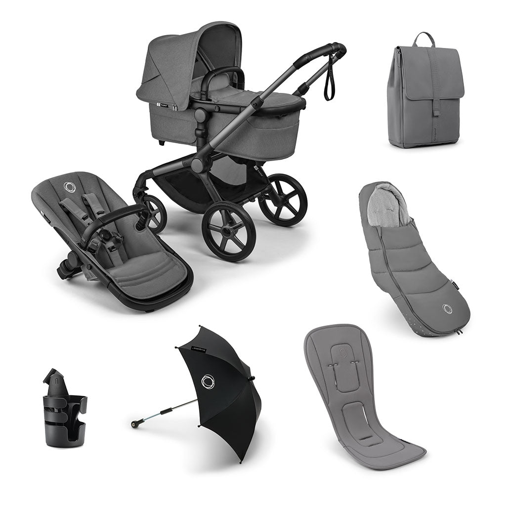Bugaboo Fox 5 Renew Complete Pushchair Bundle - Moon Grey