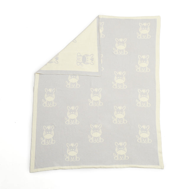 Clair De Lune Zebra Reversible Knitted Blanket - Chelsea Baby