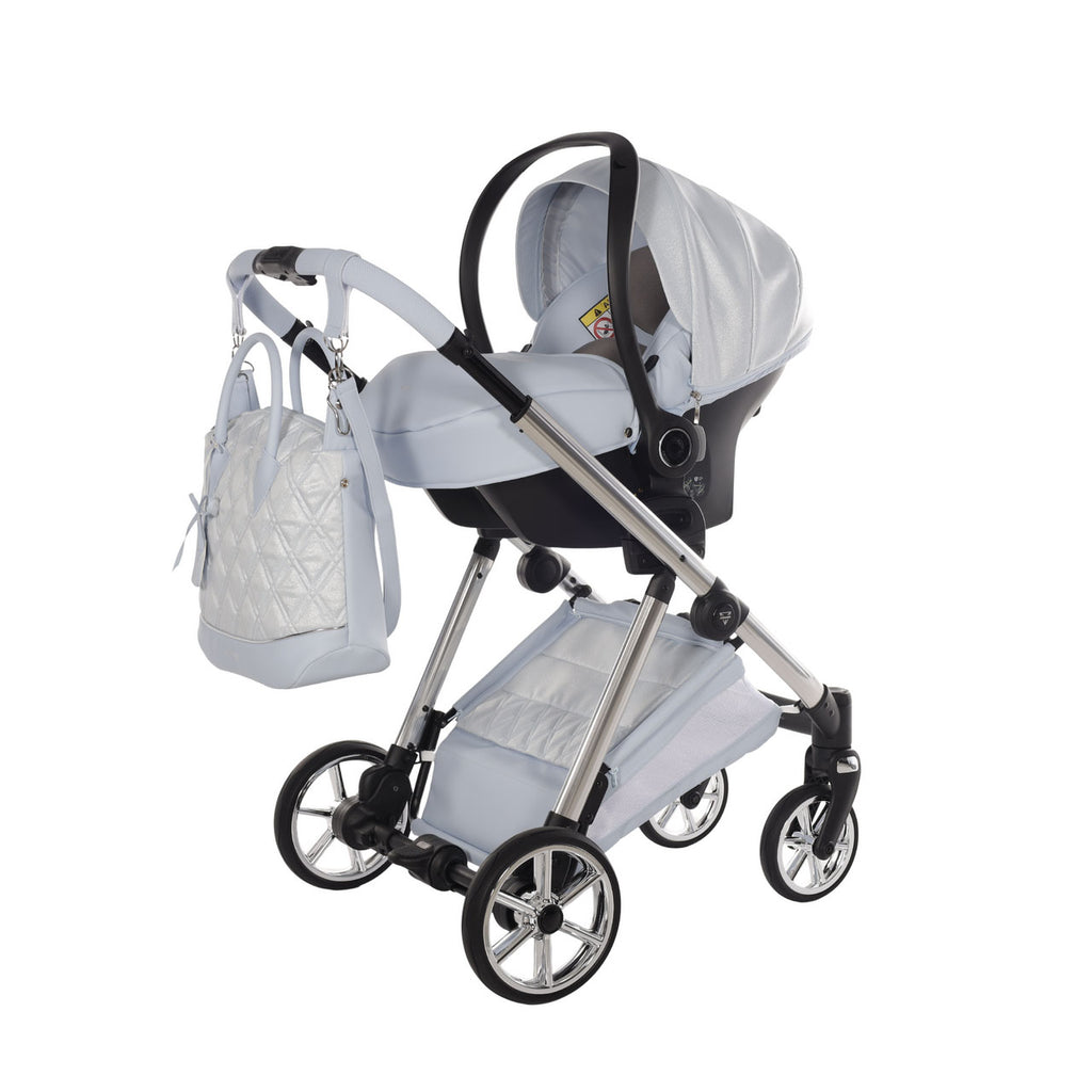Junama Elegante Lamè Blue i-Size Car Seat and Changing Bag