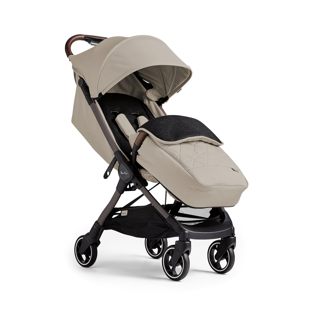 Silver Cross Clic 2 Stroller and Footmuff - Latte