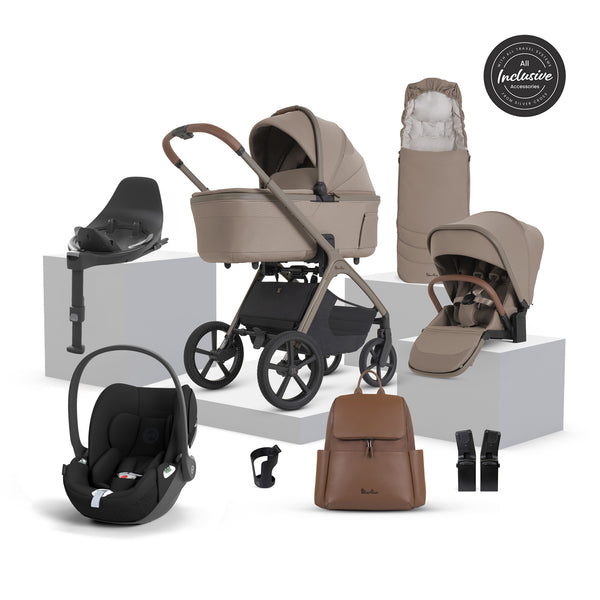 Silver Cross Cove 2 Ultimate 360 Sepia Black Cloud T i-Size Comfort Bundle - Champagne