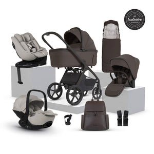 Silver Cross Cove 2 Ultimate 360 Family Natural Taupe Car Seat Bundle - Chocolate