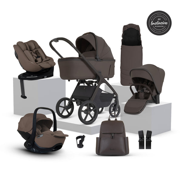 Silver Cross Cove 2 Ultimate 360 Family Timeless Cocoa Car Seat Bundle - Chocolate