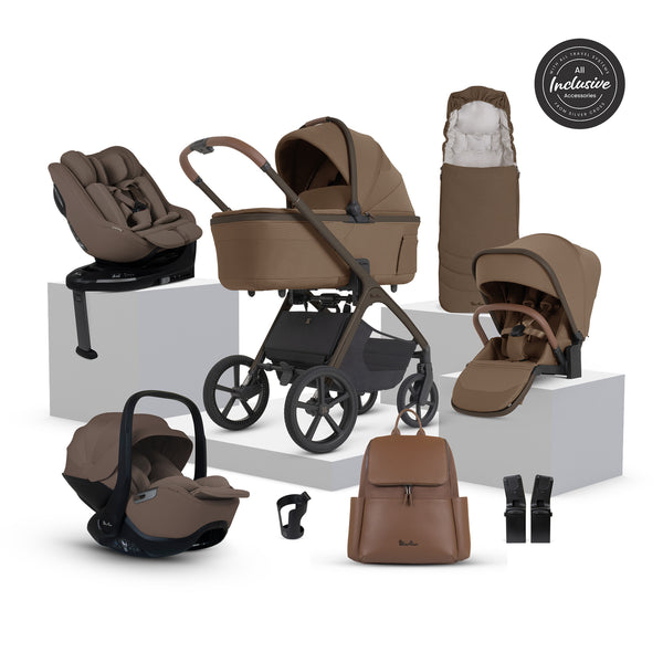 Silver Cross Cove 2 Ultimate 360 Family Timeless Cocoa Car Seat Bundle - Maple